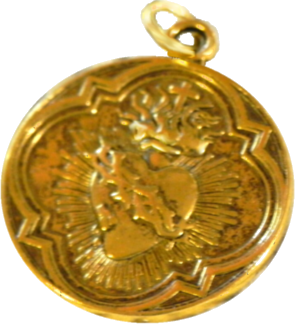 A picture of the Sacred Heart medallion from the era